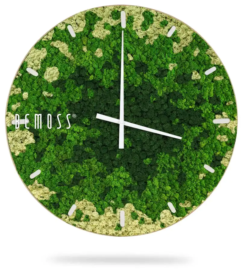 Machové hodiny BEMOSS® SPLASH Green s ciferníkom