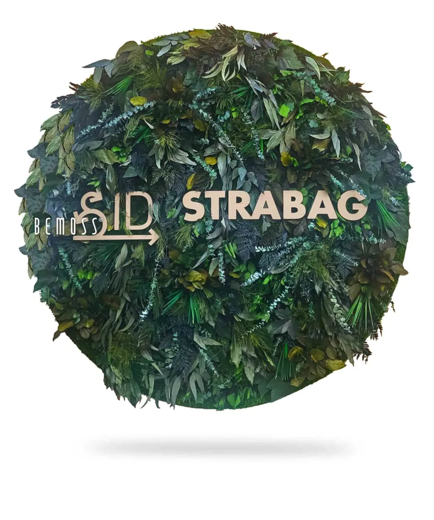 Machové logo bemoss rastliny kruh