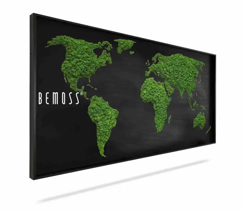 Machový obraz Mapa sveta RONDA black